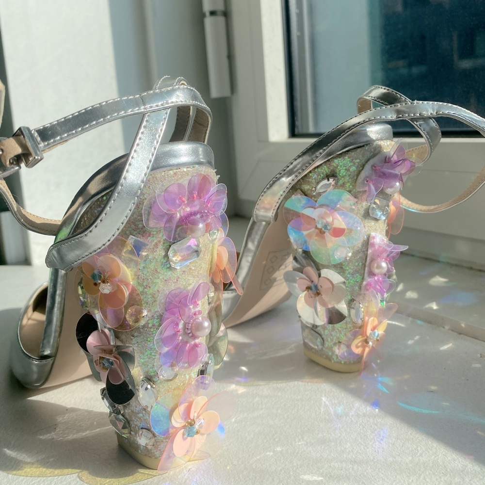 ASOS Metallic Three-dimensional Embellishment Heel